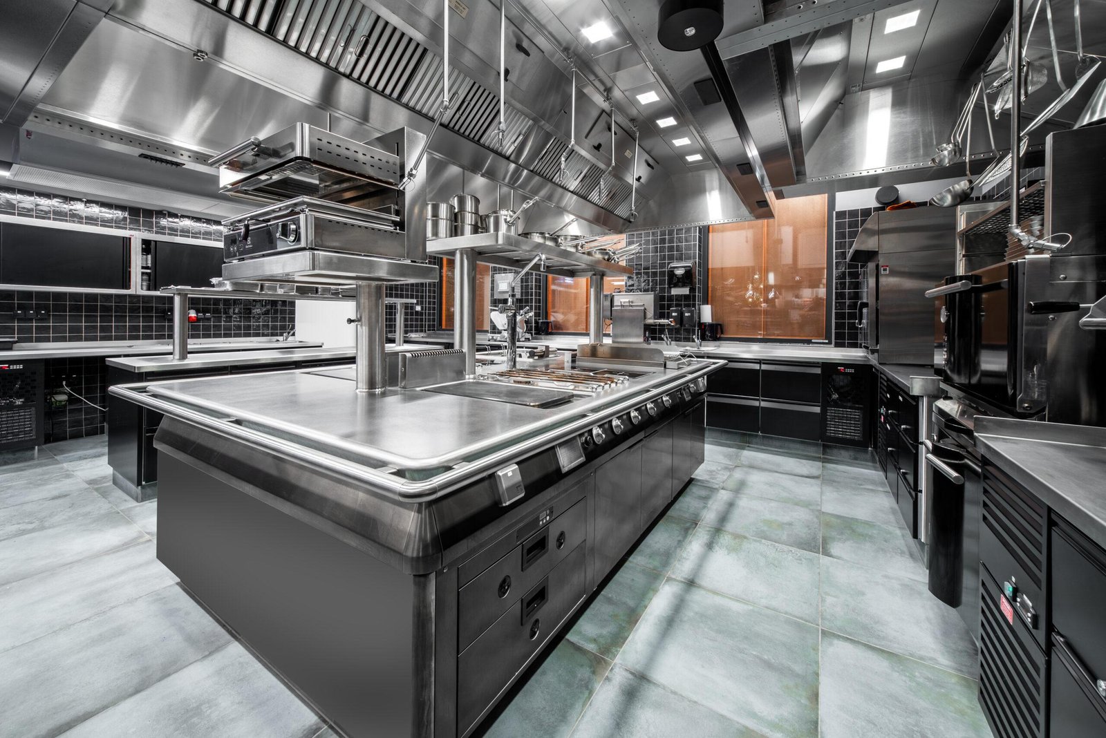 Commercial stainless steel kitchen installation — illustrative image